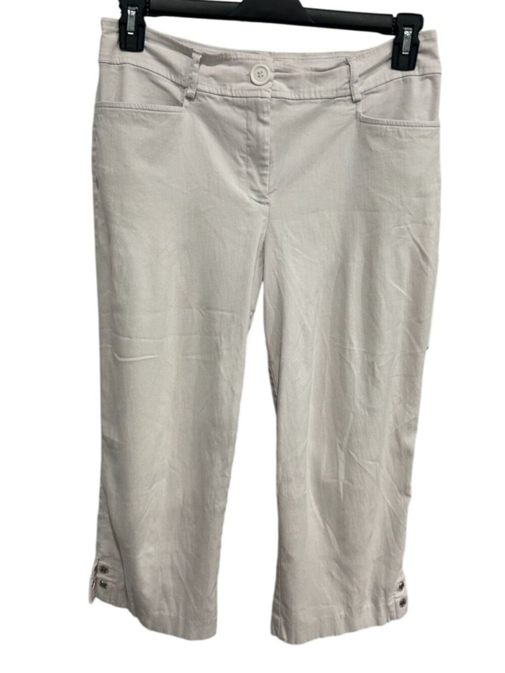 Counterparts 12 Beige Capri Pants Button Details Neutral Aesthetic Minimalist